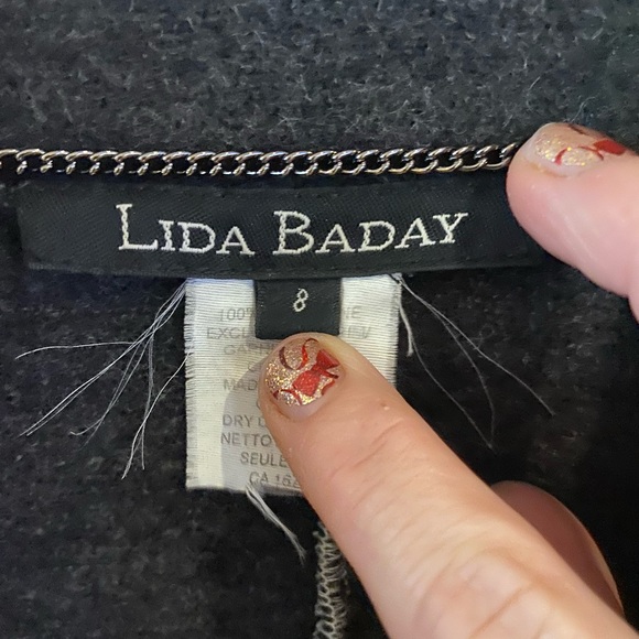 Lisa Biday Open Wool Jacket Unlined Charcoal Gray Made in Canada Size 8 - Picture 3 of 7